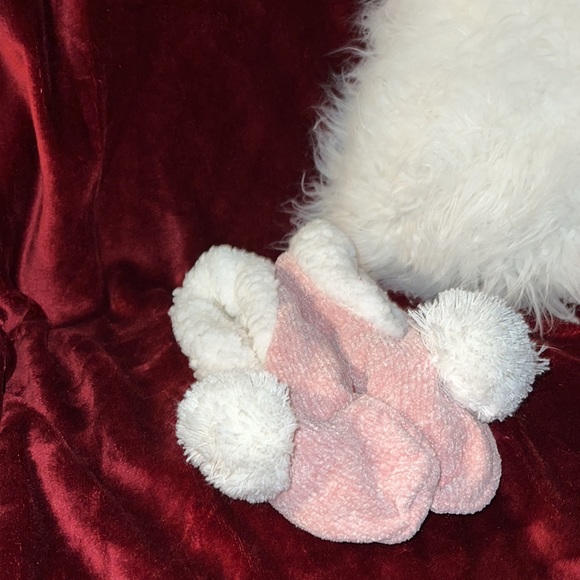 Pink and white No Slip slipper Socks - Picture 4 of 8